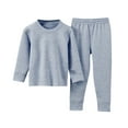 thumbnail image 3 of dazeni Toddler Kids Long Sleeve Clothing Sets Boys 1-12 T 2 Piece Suede Lounge Outfits Fashion Striped Crewneck Pullover and Jogger Pants Spring Fall Basic Pants Sets 1 Years, 3 of 6
