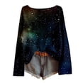 thumbnail image 5 of Arlun Nebula Galaxy Print Ribbing Tops for Women Crew Neck Oversized Long Sleeve Pullover Shirt Soft Comfortable Casual Trendy Blouses 2026 Carnival Party Fashion Outfits 13-Dark Blue M, 5 of 5