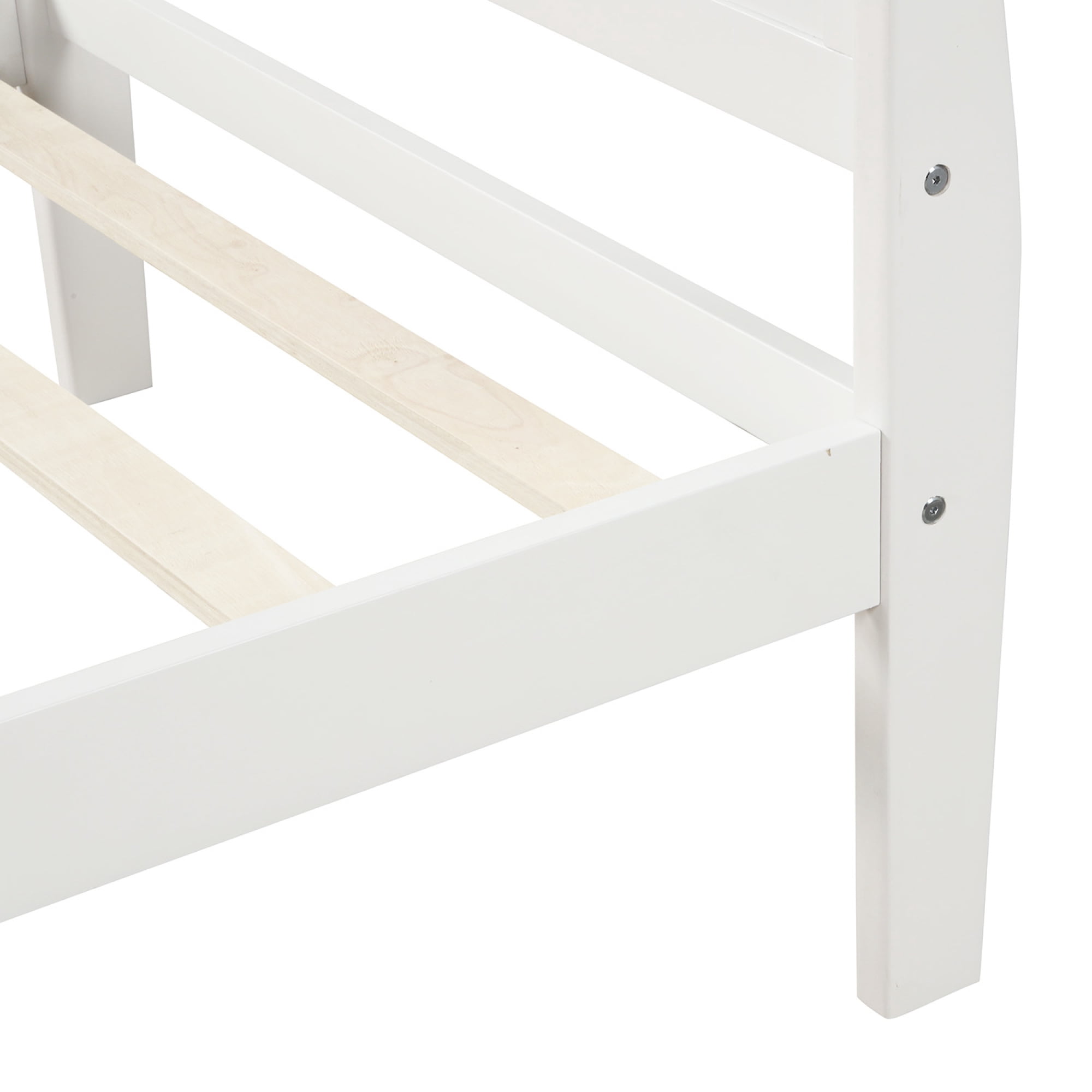 Leumius Wood Platform Bed Twin Bed Frame with Headboard and Footboard,Wood Slat Support for Bedroom Guest Room White