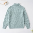 thumbnail image 2 of Mercatoo Cable Knit Turtleneck Sweater for Girls Long Sleeve Comfy Solid Pullover Shirt Kids Fall Winter Warm Soft Tops, 2 of 7
