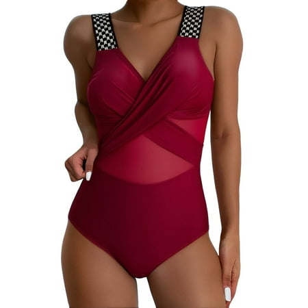 RUTAYY Swimwear Women Summer Fashion Spaghetti Waist Hollow Monokini Solid Color Sexy Bikini Swimsuit Boho Swim Wear