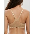 thumbnail image 4 of Deyllo Women's Lace Front Clourse Push Up Bra Padded Plunge Underwire Racerback Bra, Nude 32DDD, 4 of 8