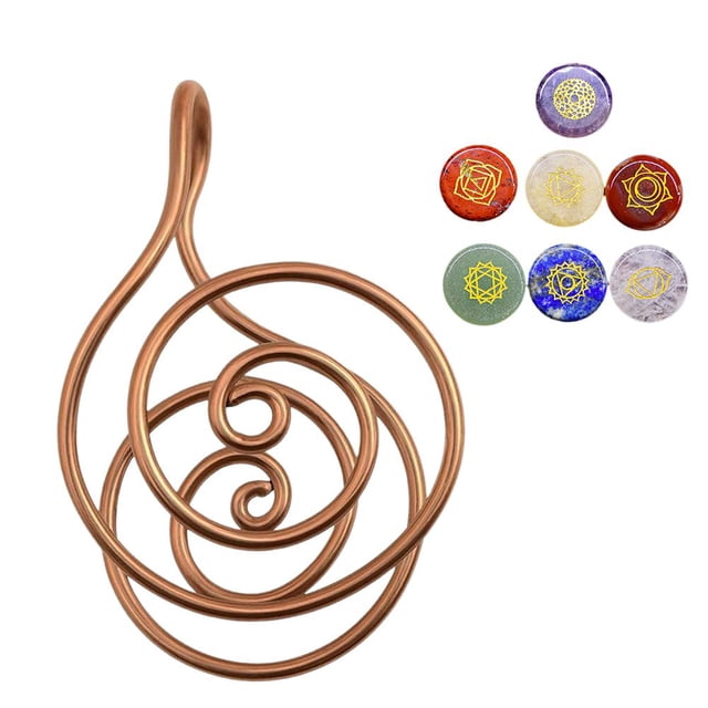 SharkTRUE Copper Palm Ring Reiki Spiral Hand Rings for Meditation Energy Healing, Adjustable Handmade Copper Chakra Rings for Crystal Work, Manifestation, and Chakra Balancing, Meditation Gift