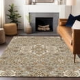 thumbnail image 6 of HomeRoots 622903 3 x 5 ft. Taupe Copper & Beige Medallion Washable Traditional Indoor & Outdoor Rectangle Area Rug, 6 of 9