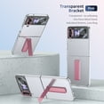 thumbnail image 5 of Allytechgroup Clear Case for Samsung Galaxy Z Flip 3, with Build in Screen Protector Anti-Scratch Full Body Shockproof Not-Yellowing Kickstand Phone Case Cover for Galaxy Z Flip 3, Pink, 5 of 9