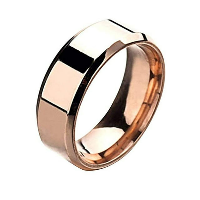 Fiudx Anillos de Dedo con Espejo de Acero Inoxidable para Amantes de La Moda Unisex, Regalos de Joyería