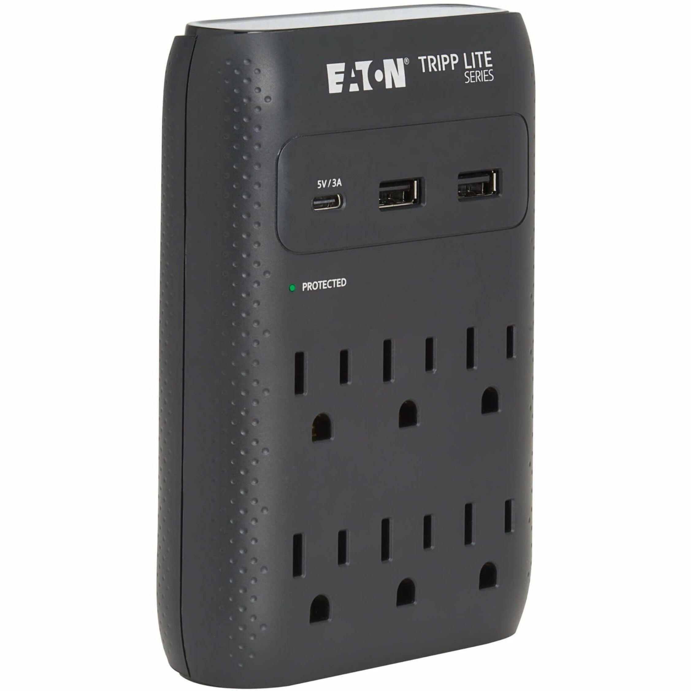 Eaton Tripp Lite Series Protect It! 6-Outlet Surge Protector, 5-15R Outlets, USB-C and USB-A Ports, 5-15P Direct Plug-In, 1080 Joules, Black