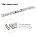 thumbnail image 5 of Uxcell Stainless Steel Watch Bands 22mm Double Pressing Butterfly Clasp Metal Solid Steel Chain Watch Strap, Silver Rose, 5 of 8