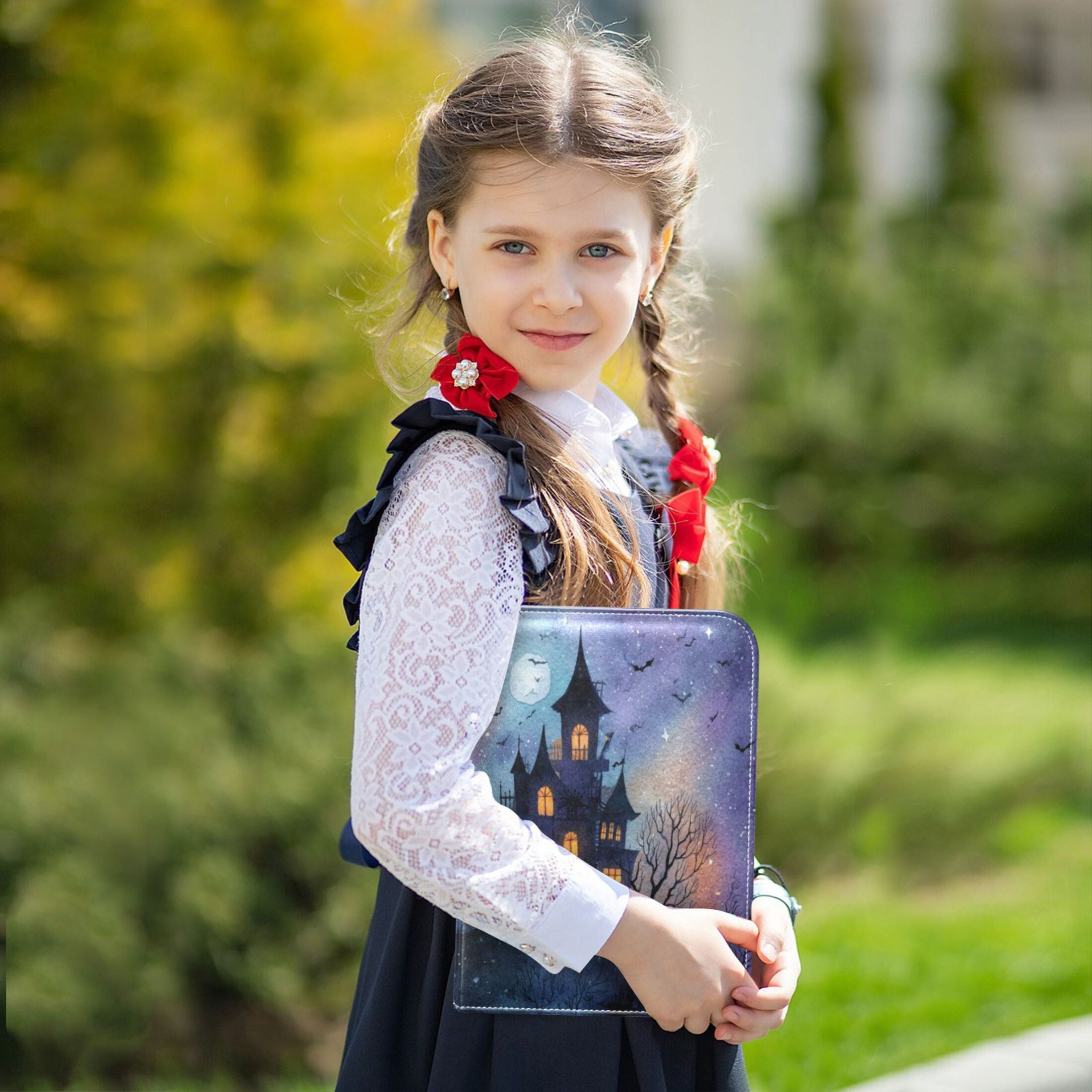 Game Card Storage Bag Collectible Trading Card Albums The 4-Pocket Card Binder With 50-Page Sleeve Can Hold 400 Game Cards Beautiful Halloween Castle