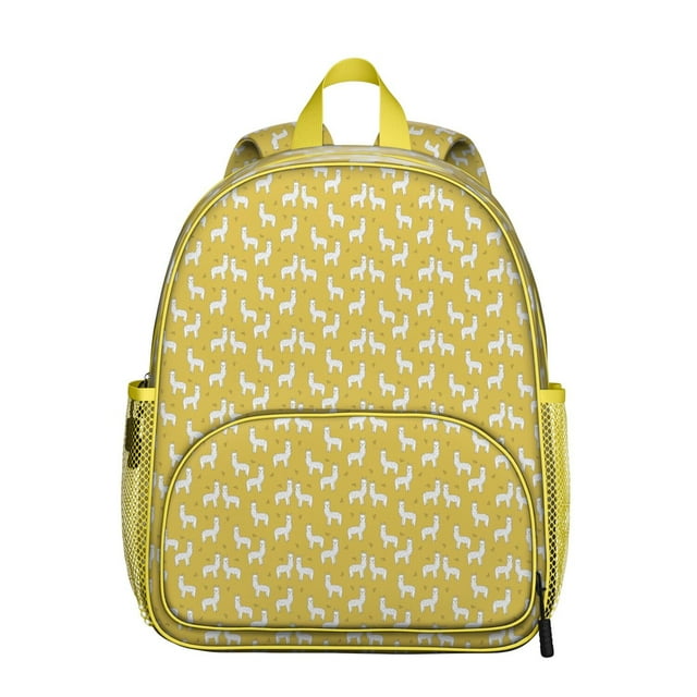 Kawaii Llama Face Student Backpack – Funny Cartoon Alpaca Pattern, Adorable and Lightweight for School and Travel