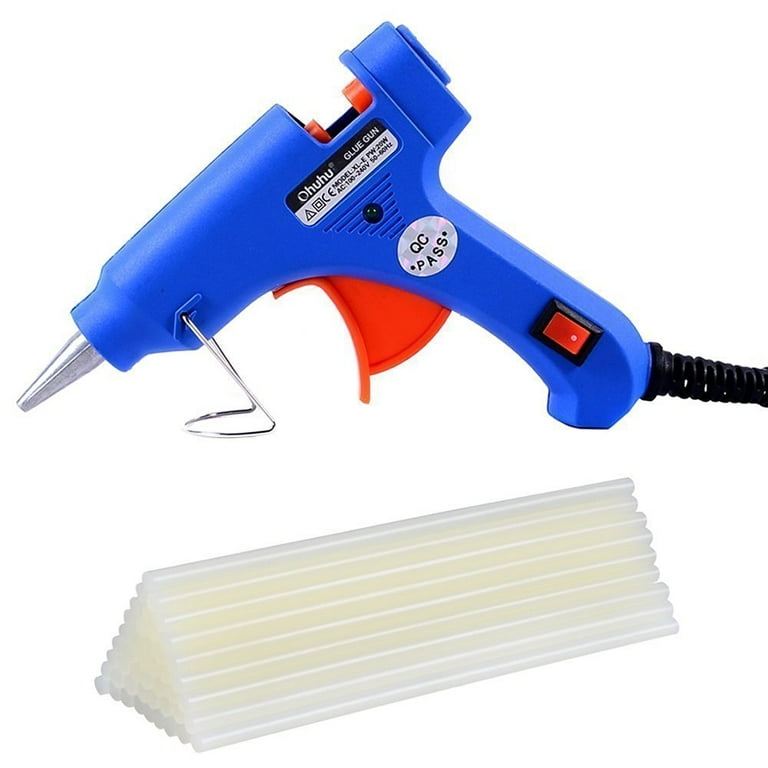 Gluerious Mini Hot Glue Gun with 30 Glue Sticks for Crafts & School DIY  Arts Home Quick Repairs, 20W, Blue