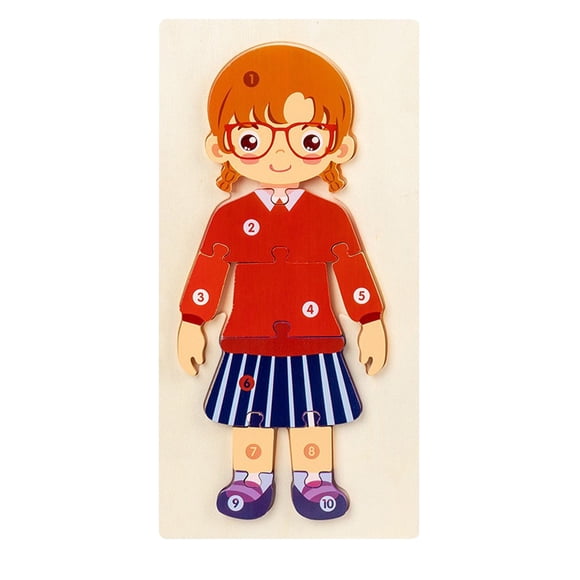 3D Wooden Career Character Puzzles, Educational Body Anatomy Puzzle Board for Occupational Learning, Hand-Eye Coordination And Cognitive Development