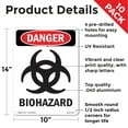 thumbnail image 2 of Portrait Biohazard OSHA Danger Aluminum Sign 14 Inch x 10 Inch - 10 Pack, 2 of 8
