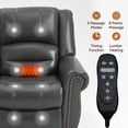 thumbnail image 4 of Dual Motor Power Lift Chair, Lay Flat Recliner Chair, Electric Recliner with Massage and Heat for Elderly, Remote Control, Infinite Position, Standing Assistance, USB Ports, Genuine Leather, Brown, 4 of 9