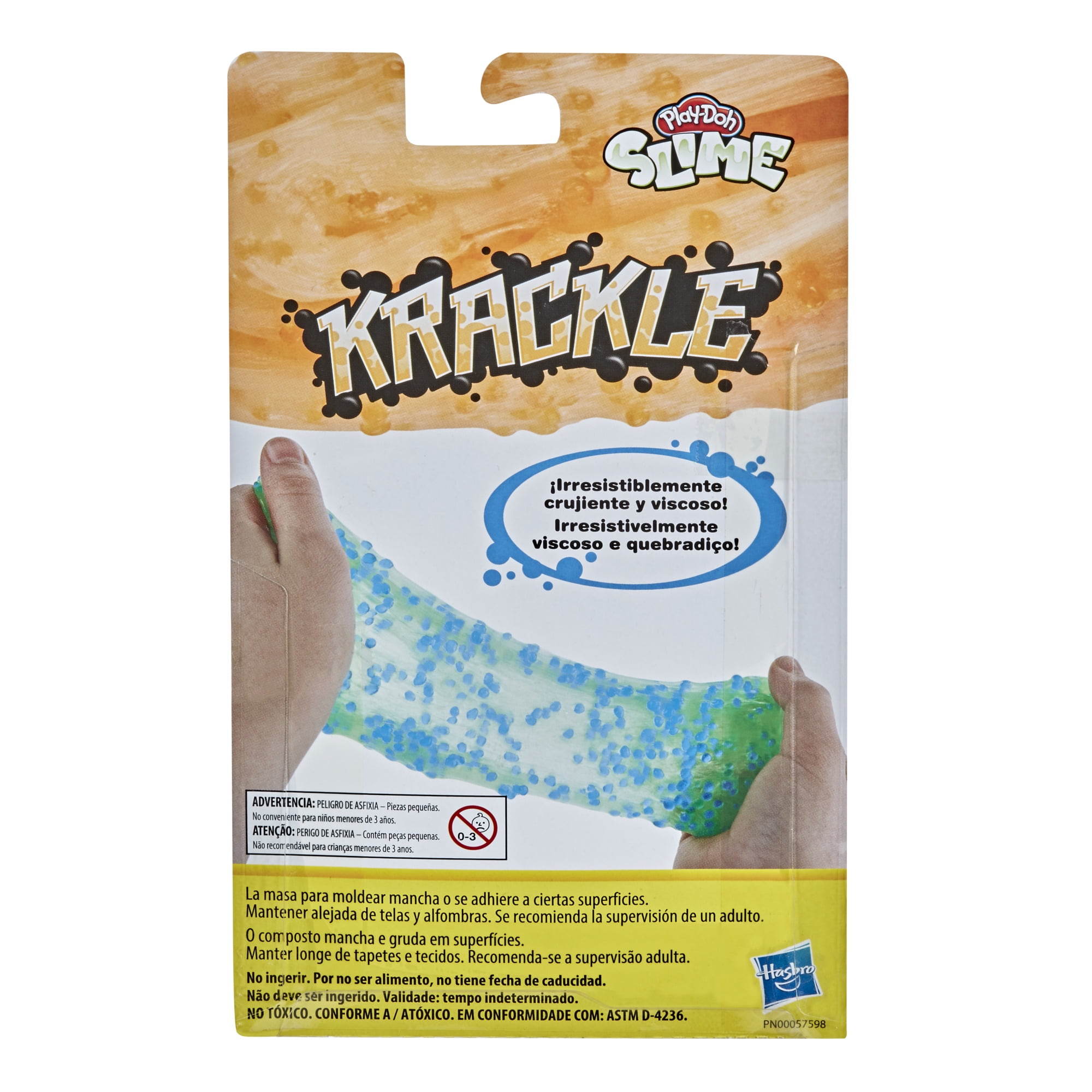 Play-Doh Slime Krackle Slime, Orange and Green 2-Pack with Beads