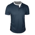 thumbnail image 3 of Adeawade Men'S T Shirt Short Sleeve T Shirt Knit Textured Top Crew Neck Tops Fashion Tee M Dark Blue, 3 of 6