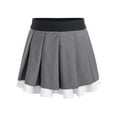 thumbnail image 1 of RUNQHUI Jupe Plissée Mini à Taille Élastique pour Filles, Jupes de Danse, Uniforme d'Équipe de Performance Cheerleading Gris 8, 1 of 7