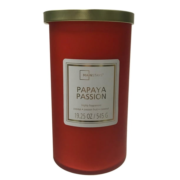 Mainstays Papaya Passion Scented SingleWick Frosted Jar Candle, 19.25