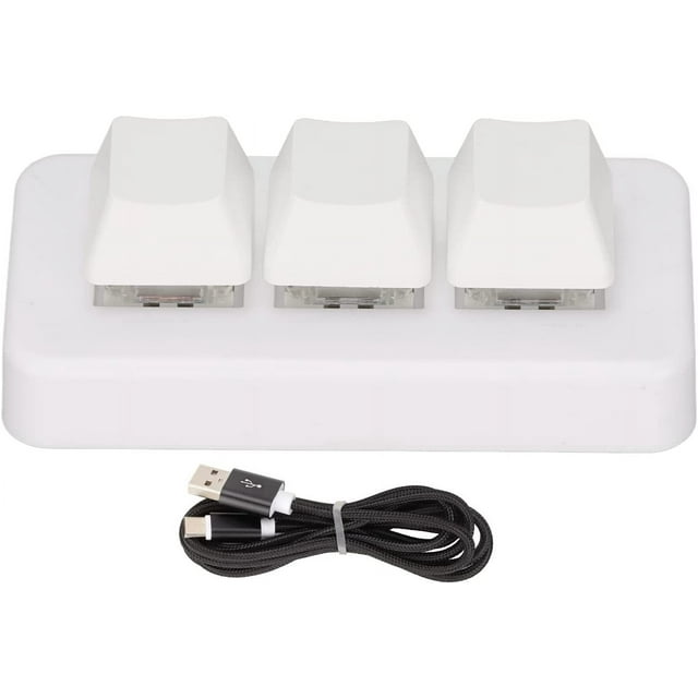 ZOUSSIQI Clavier USB Mini 3 Touches, Clavier avec Pavé Macro à Couper Copier Coller, Clavier OSU Programmable avec DEL RVB, Clavier de Jeu Mécanique à une Main (Blanc) CA919-11763