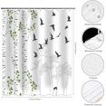 thumbnail image 2 of Forest Shower Curtain Birch Trees Forest Mountain Woodland Shower Curtain Green Tree Leaf Rowley Birds Scenery Spring Nature Themed Bathroom Decor Set with 12 Hooks 72x72 inches, 2 of 6