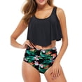 thumbnail image 1 of Women Two Pieces Swimsuit Ruffles Print Bikini Set Bathing Suits Swimwear, 1 of 8
