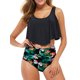 thumbnail image 1 of Traje de baño de dos piezas para mujer Conjunto de bikini con estampado de volantes Trajes de baño, 1 of 8