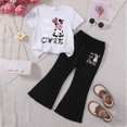 thumbnail image 2 of Kid Toddler Girl Clothes Outfits Short Sleeve Butterfly Top Flared Leg Pants Summer Clothing Set 2-3 Years, 2 of 4