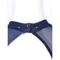 thumbnail image 5 of Xnihocha Women Figure Ice Skating Dress Long Sleeve Shiny Rhinestone Roller Skating Lyrical Dance Costume Navy Blue Small, 5 of 7