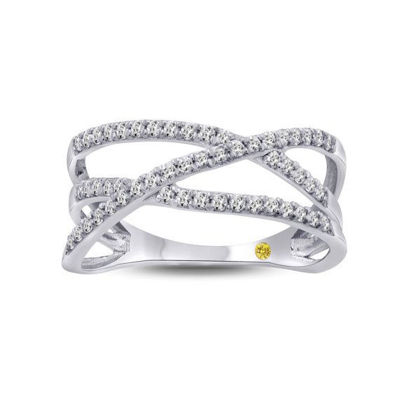 La Joya 1/3 ct tw Lab Grown Diamond Crossover Band, Sterling Silver, Size 10