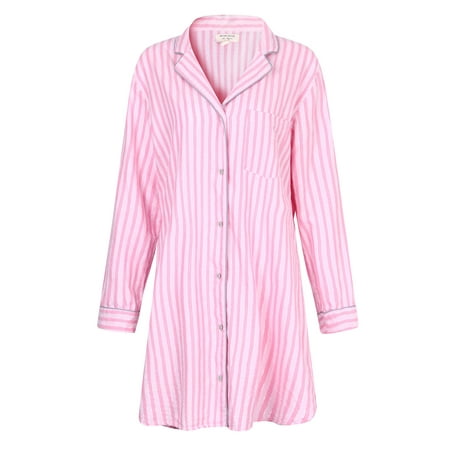 

Richie House Women s Striped Medium Style Cotton Shirt Pajama RHW2805-A-S