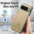 thumbnail image 6 of Designed for Google Pixel 9 / 9 Pro Classic Case, Slim Leather Luxury Business PU Non-Slip Texture Grip Shockproof Bumper Protective Phone Cover Men Women For Google Pixel 9 / 9 Pro,Khaki, 6 of 8