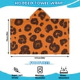 thumbnail image 2 of Orange and Brown Of Leopard Print Hooded Bath Towel，50"x30" for Ages 3 To 12 Kids, Quick Dry Lightweight Soft Microfiber Hood Beach Towel Cover Up for Kids, 2 of 7
