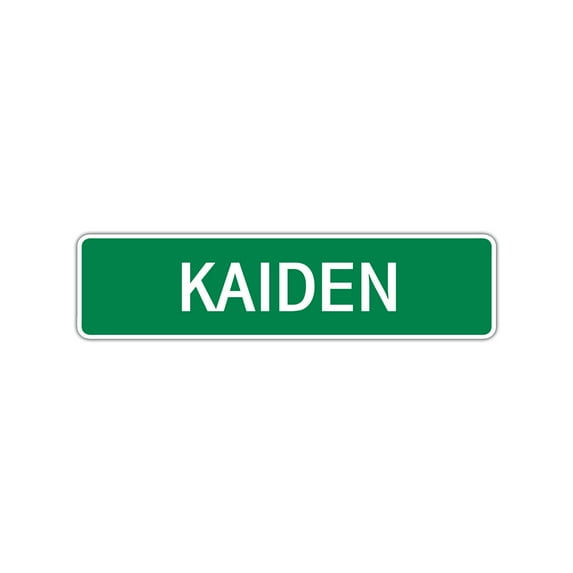 Kaiden Boys Letter Printed Plaque Decoration Label Indoor Outdoor Children Name Wall Novelty Aluminum Sign 4"x18"