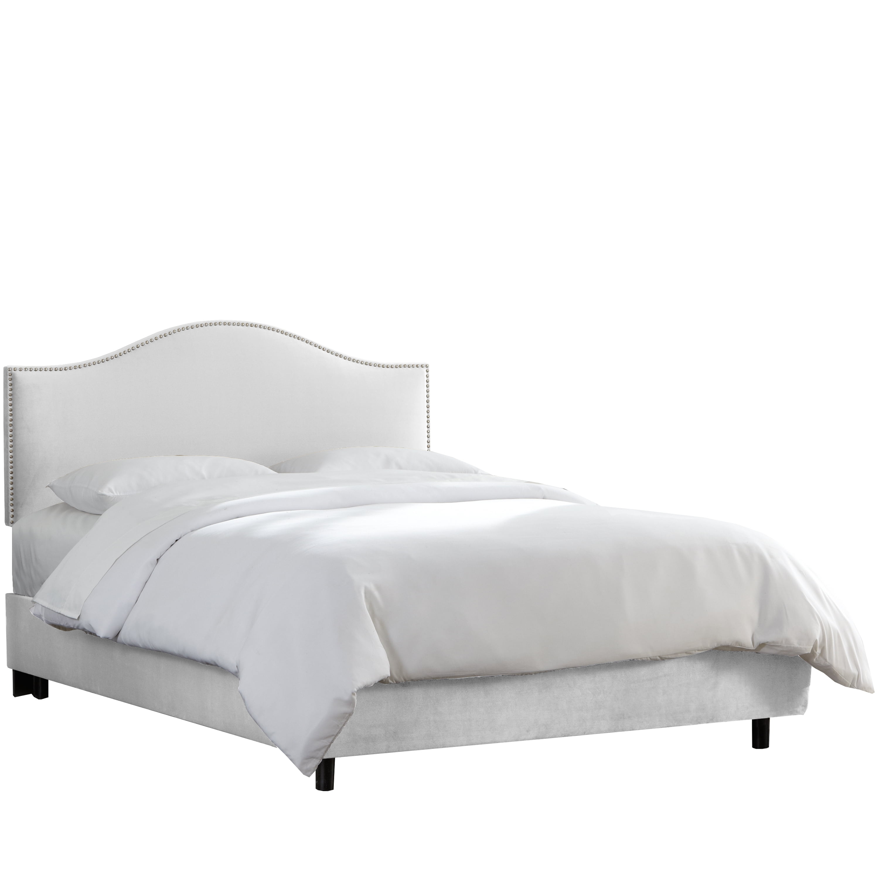 Skyline Furniture Custom Nailhead Trim Microsuede Upholstered Bed Walmart Com Walmart Com