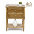 thumbnail image 3 of Decor Therapy Preston Two Drawer Side Table, Traditional End Table with Storage Drawers and Shelf, Classic Design for Living Room or Bedroom, Seadrift, 3 of 10