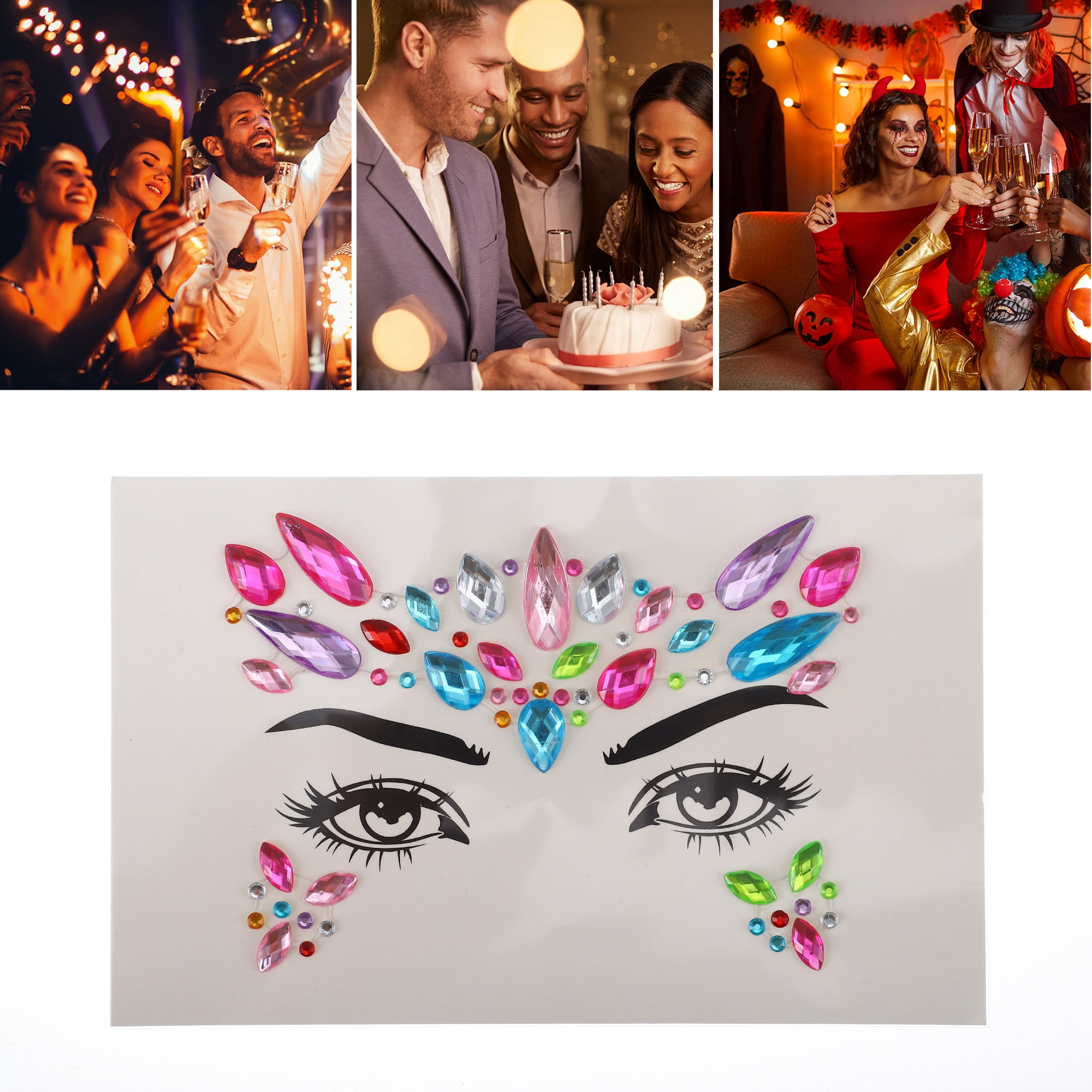 NOMADIC NOOK Eye-catching Face Stickers 4 Pcs Assorted Color