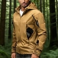 thumbnail image 6 of RYDCOT Men's Cargo Hoodie Waterproof Fleece Lined Ski Jacket Winter Warm Full-Zip Military Army Outdoor Hiking Coat with Muti Zip-Pockets Khaki, 6 of 7