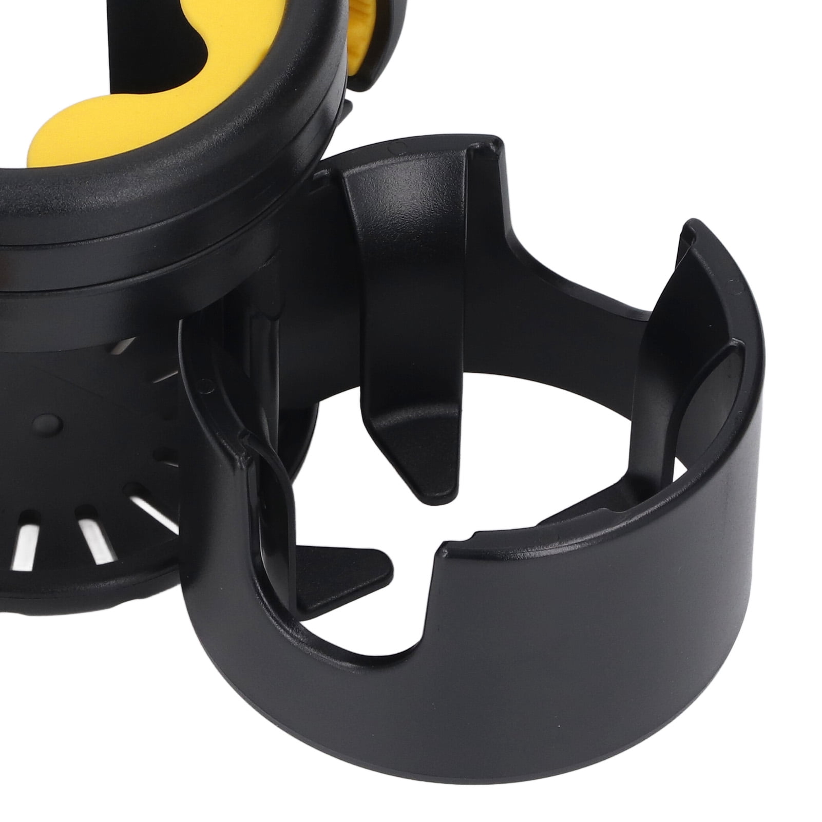 BIMZUC Stroller Cup Holder with Phone Holder, Multifunctional 3 in 1 Stroller Bottle Holder, Double Drink Rack Organizer for Walker Scooters Wheelchairs, Black Yellow