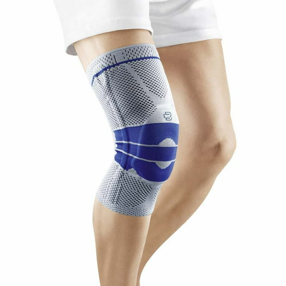Bauerfeind - GenuTrain - Knee Support - Targeted Support for Pain Relief and Stabilization of the Knee, Provides Relief of Weak, Swollen, and Injured Knees- Titanium Size 1