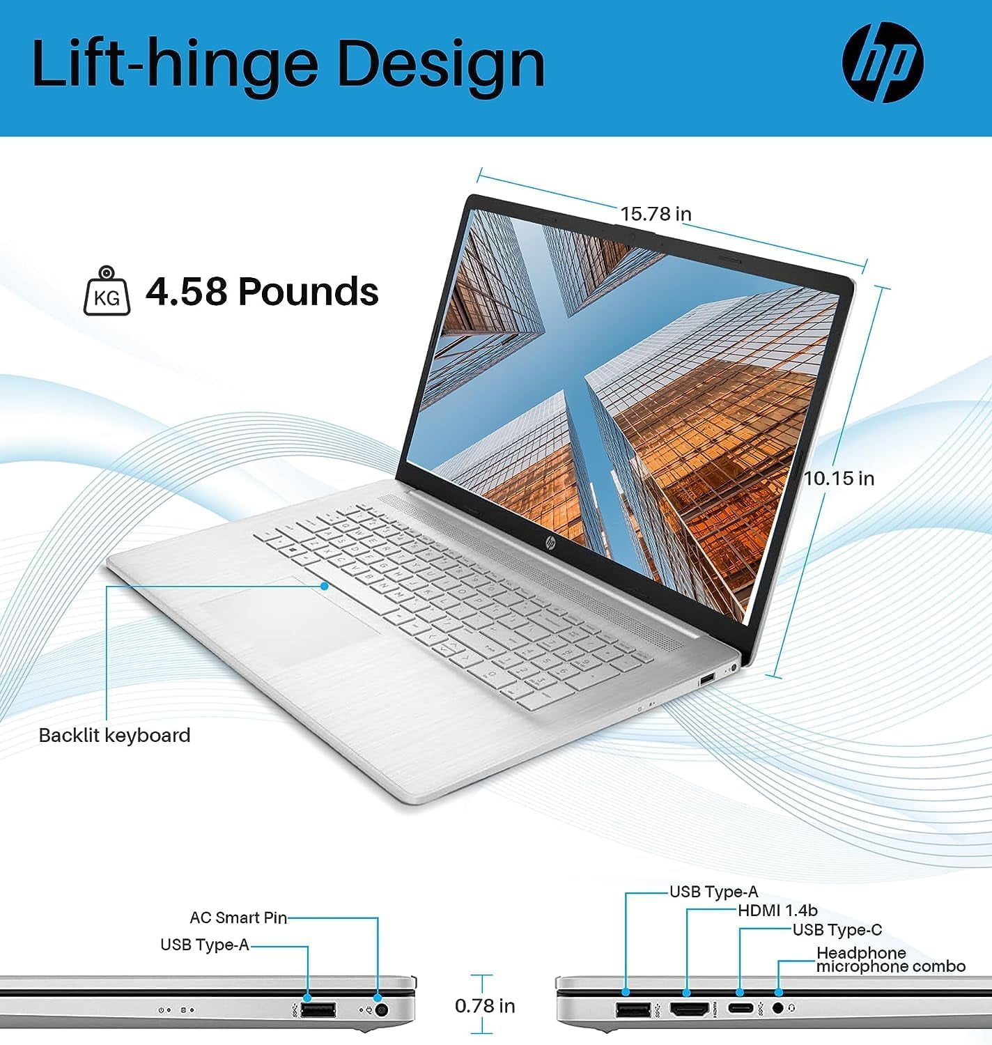 Newest HP 17 Laptop, 17.3" HD+ Touchscreen Display, AMD Ryzen 5 7530U (Beats i7-1165G7), 32GB RAM, 1TB SSD, Wi-Fi 6,Bluetooth, Webcam, HDMI, Windows 11 Pro, Silver
