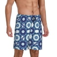 thumbnail image 2 of Sikiie Vintage Blue Mens Pajama Shorts, Lightweight Lounge Pant with Pockets Soft Sleep Pj Shorts for MenMedium, 2 of 6