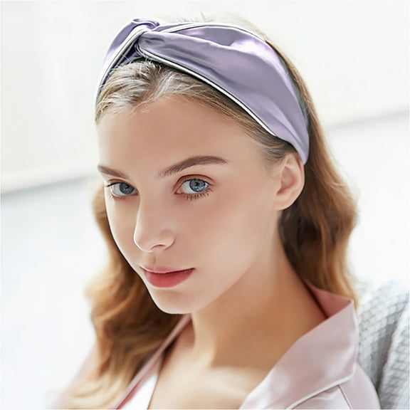 PBPBOX 4Pcs Silk Wide-brimmed Headbands Sweat Absorption for Women in Assorted Color for Dancing and Shopping