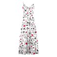 thumbnail image 5 of Jacenvly New Summer Dresses for Women 2024 Womens Vest Sling Dress Summer Sleevess Printed V Neck Sexy Casual Long Maxi Dress Breathable Leisure Sundresses for Women Red, 5 of 6