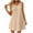 Beige, variant on Zynoxe Mini Dresses for Women Summer V-neck Sleeveless Hollow Out Strap Sundress Casual Ventilate Peasant Gauze Lounge Beach Dresses Beige S