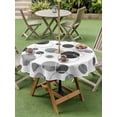 thumbnail image 4 of Outdoor Tablecloths with Umbrella Hole & Zipper, Grey Black Polka Dots Round Tablecloths 60 Inch, Modern Abstract Art Waterproof Table Cloth, Patio/Pool/Picnic Table Covers, 4 of 8