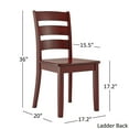 thumbnail image 6 of Weston Home Lexington 5 Piece Dining Set, 4 Ladder Back Chairs, Berry Red, 6 of 6