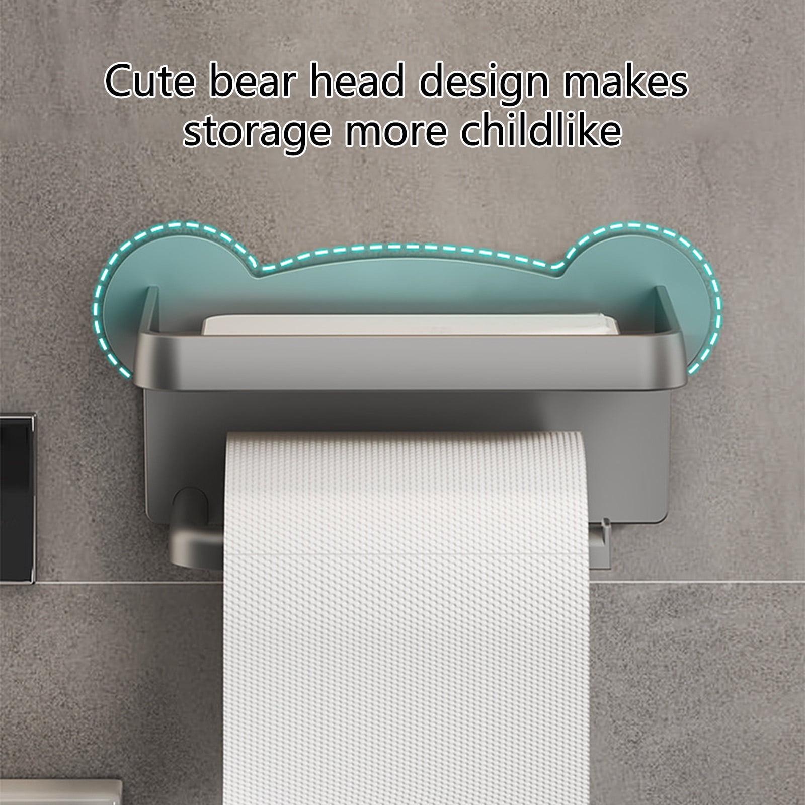 JilgTeok 5 Packs Toilet Paper Holder Stand with Phone Shelf Rustproof Bathroom Storage Organizer Wall Mount or Freestanding Modern Design