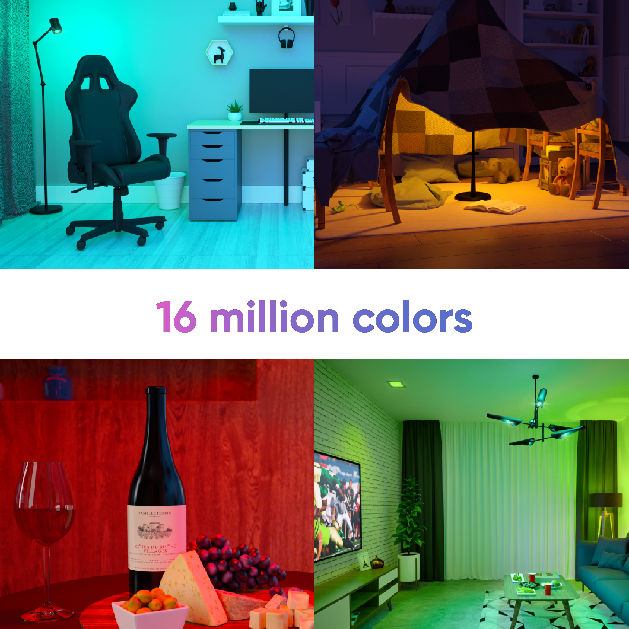 Wyze LED 1100 Lumens (75W Equivalent) Color Smart Home Bulb, 4 Pack