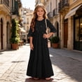 thumbnail image 5 of Mifsaly Little Girl Dresses Ruffle Half Sleeve A-Line Tiered Long Dress Comfortable Flowy Casual Summer Beach Sundress with Pockets, 5 of 7