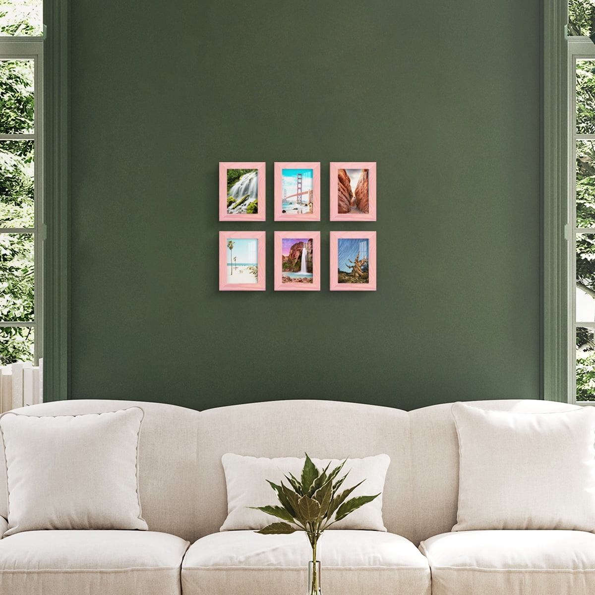 Wexford Home Woodgrain 3.5" x 5" in Sunset Pink Picture Frame (Set of 6)